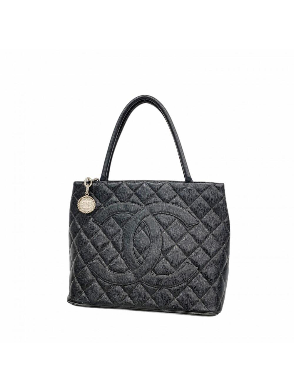 Chanel Medallion Tote Quilted Caviar #286345C14B